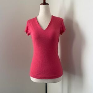 Pink V Neck Top by Inc size PM